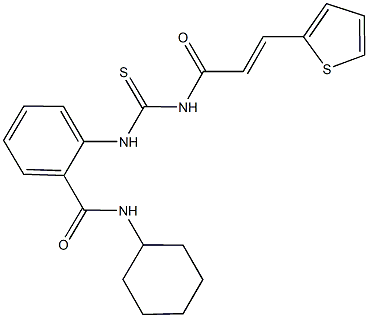 N-cyclohexyl-2-[({[3-(2-thienyl)acryloyl]amino}carbothioyl)amino]benzamide Struktur