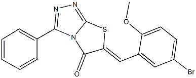 6-(5-bromo-2-methoxybenzylidene)-3-phenyl[1,3]thiazolo[2,3-c][1,2,4]triazol-5(6H)-one Struktur