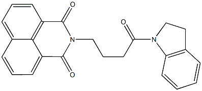 2-[4-(2,3-dihydro-1H-indol-1-yl)-4-oxobutyl]-1H-benzo[de]isoquinoline-1,3(2H)-dione Struktur