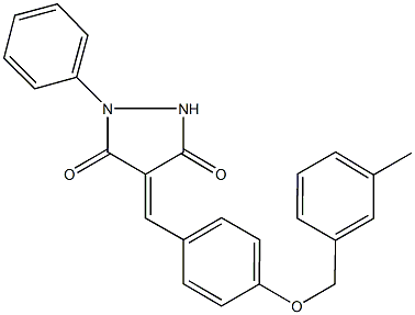 4-{4-[(3-methylbenzyl)oxy]benzylidene}-1-phenyl-3,5-pyrazolidinedione Struktur