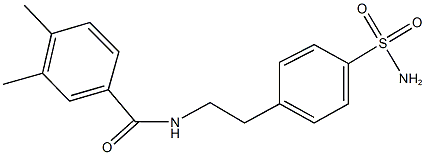 N-{2-[4-(aminosulfonyl)phenyl]ethyl}-3,4-dimethylbenzamide Struktur