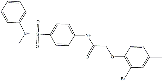 2-(2-bromo-4-methylphenoxy)-N-{4-[(methylanilino)sulfonyl]phenyl}acetamide Struktur