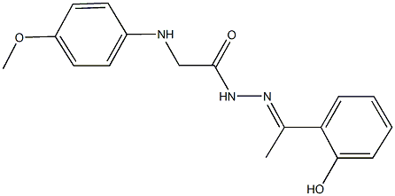 N'-[1-(2-hydroxyphenyl)ethylidene]-2-(4-methoxyanilino)acetohydrazide Struktur