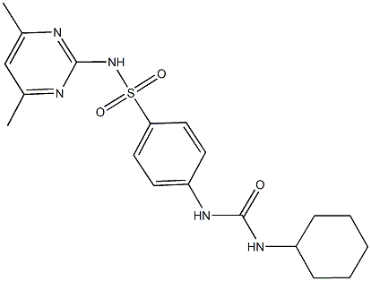 4-{[(cyclohexylamino)carbonyl]amino}-N-(4,6-dimethyl-2-pyrimidinyl)benzenesulfonamide Struktur