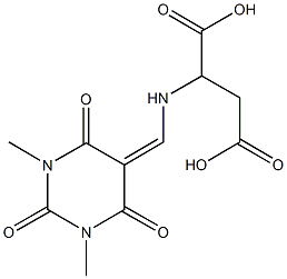 N-[(1,3-dimethyl-2,4,6-trioxotetrahydro-5(2H)-pyrimidinylidene)methyl]aspartic acid Struktur