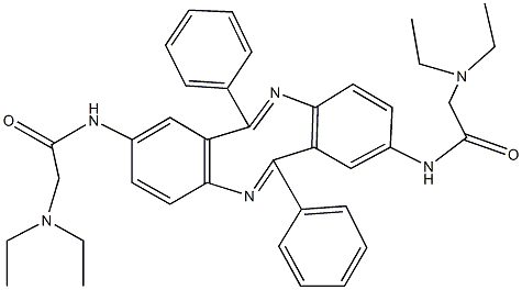 2-(diethylamino)-N-(8-{[(diethylamino)acetyl]amino}-6,12-diphenyldibenzo[b,f][1,5]diazocin-2-yl)acetamide Struktur