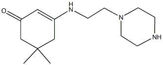 5,5-dimethyl-3-{[2-(1-piperazinyl)ethyl]amino}-2-cyclohexen-1-one Struktur