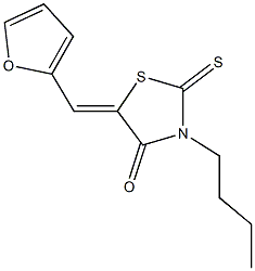 3-butyl-5-(2-furylmethylene)-2-thioxo-1,3-thiazolidin-4-one Struktur