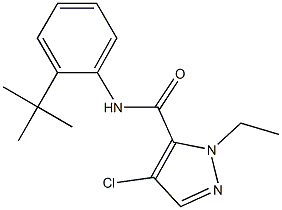 N-(2-tert-butylphenyl)-4-chloro-1-ethyl-1H-pyrazole-5-carboxamide Struktur