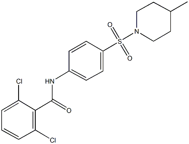 2,6-dichloro-N-{4-[(4-methyl-1-piperidinyl)sulfonyl]phenyl}benzamide Struktur