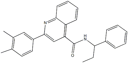 2-(3,4-dimethylphenyl)-N-(1-phenylpropyl)-4-quinolinecarboxamide Struktur