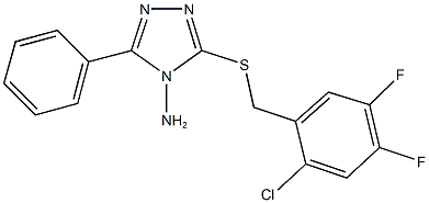 3-[(2-chloro-4,5-difluorobenzyl)sulfanyl]-5-phenyl-4H-1,2,4-triazol-4-ylamine Struktur