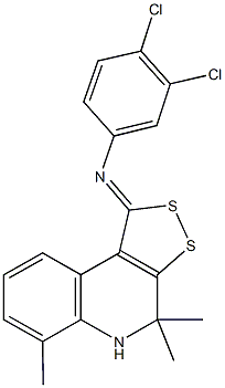 N-(3,4-dichlorophenyl)-N-(4,4,6-trimethyl-4,5-dihydro-1H-[1,2]dithiolo[3,4-c]quinolin-1-ylidene)amine Struktur