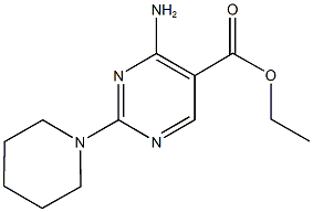 ethyl 4-amino-2-(1-piperidinyl)-5-pyrimidinecarboxylate Struktur