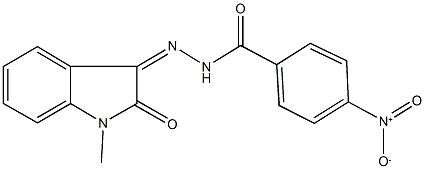 4-nitro-N'-(1-methyl-2-oxo-1,2-dihydro-3H-indol-3-ylidene)benzohydrazide Struktur