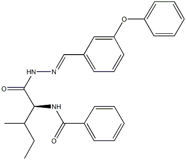 N-(2-methyl-1-{[2-(3-phenoxybenzylidene)hydrazino]carbonyl}butyl)benzamide Struktur