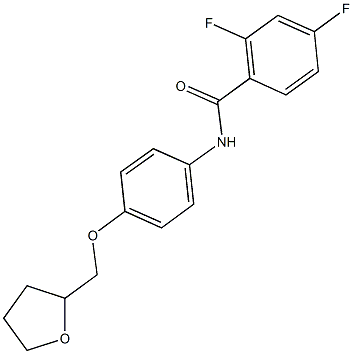 2,4-difluoro-N-[4-(tetrahydro-2-furanylmethoxy)phenyl]benzamide Struktur