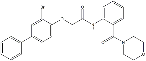 2-[(3-bromo[1,1'-biphenyl]-4-yl)oxy]-N-[2-(4-morpholinylcarbonyl)phenyl]acetamide Struktur