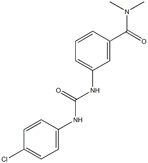 3-{[(4-chloroanilino)carbonyl]amino}-N,N-dimethylbenzamide Struktur