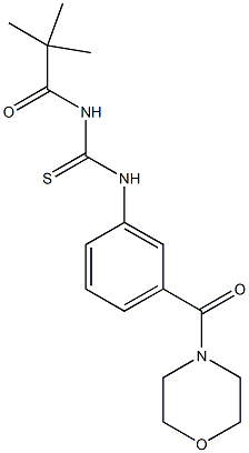 N-(2,2-dimethylpropanoyl)-N'-[3-(4-morpholinylcarbonyl)phenyl]thiourea Struktur