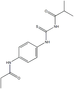 N-(4-{[(isobutyrylamino)carbothioyl]amino}phenyl)propanamide Struktur