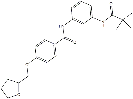 N-{3-[(2,2-dimethylpropanoyl)amino]phenyl}-4-(tetrahydro-2-furanylmethoxy)benzamide Struktur