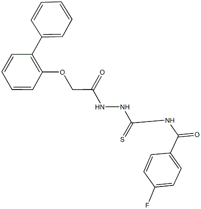 N-({2-[([1,1'-biphenyl]-2-yloxy)acetyl]hydrazino}carbothioyl)-4-fluorobenzamide Struktur