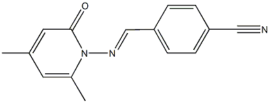 4-{[(2,4-dimethyl-6-oxo-1(6H)-pyridinyl)imino]methyl}benzonitrile Struktur