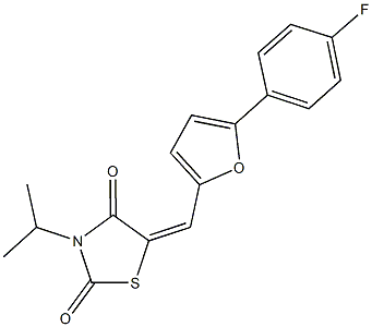 5-{[5-(4-fluorophenyl)-2-furyl]methylene}-3-isopropyl-1,3-thiazolidine-2,4-dione Struktur