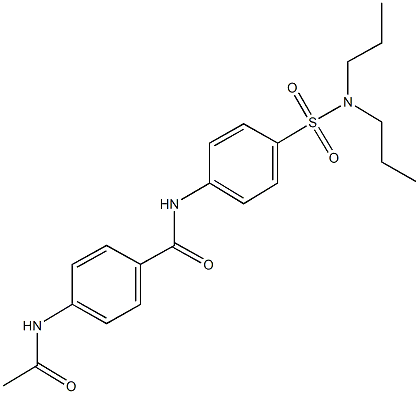 4-(acetylamino)-N-{4-[(dipropylamino)sulfonyl]phenyl}benzamide Struktur