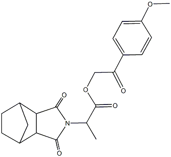 2-(4-methoxyphenyl)-2-oxoethyl 2-(3,5-dioxo-4-azatricyclo[5.2.1.0~2,6~]dec-4-yl)propanoate Struktur