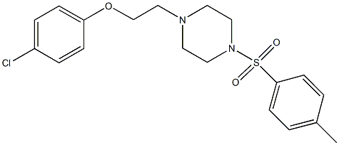 1-[2-(4-chlorophenoxy)ethyl]-4-[(4-methylphenyl)sulfonyl]piperazine Struktur