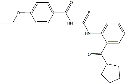 N-(4-ethoxybenzoyl)-N'-[2-(1-pyrrolidinylcarbonyl)phenyl]thiourea Struktur