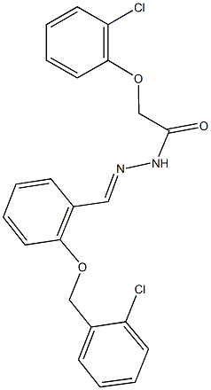 N'-{2-[(2-chlorobenzyl)oxy]benzylidene}-2-(2-chlorophenoxy)acetohydrazide Struktur