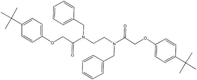 N-benzyl-N-(2-{benzyl[(4-tert-butylphenoxy)acetyl]amino}ethyl)-2-(4-tert-butylphenoxy)acetamide Struktur