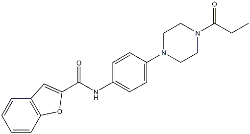 N-[4-(4-propionyl-1-piperazinyl)phenyl]-1-benzofuran-2-carboxamide Struktur