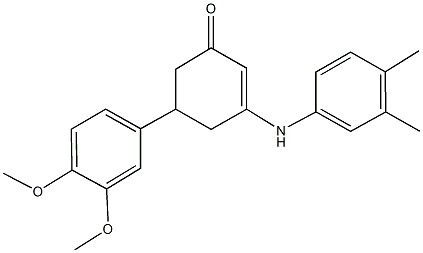 5-(3,4-dimethoxyphenyl)-3-(3,4-dimethylanilino)-2-cyclohexen-1-one Struktur