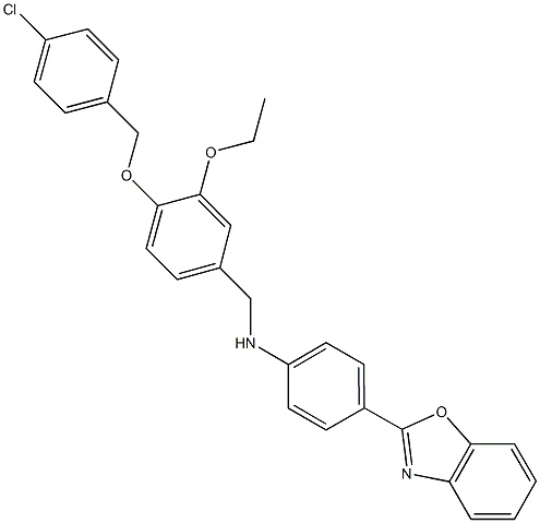 N-[4-(1,3-benzoxazol-2-yl)phenyl]-N-{4-[(4-chlorobenzyl)oxy]-3-ethoxybenzyl}amine Struktur