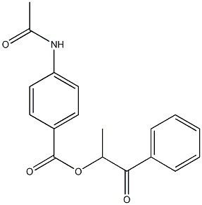 1-methyl-2-oxo-2-phenylethyl 4-(acetylamino)benzoate Struktur