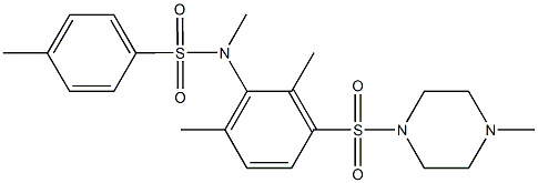 N-{2,6-dimethyl-3-[(4-methyl-1-piperazinyl)sulfonyl]phenyl}-N,4-dimethylbenzenesulfonamide Struktur