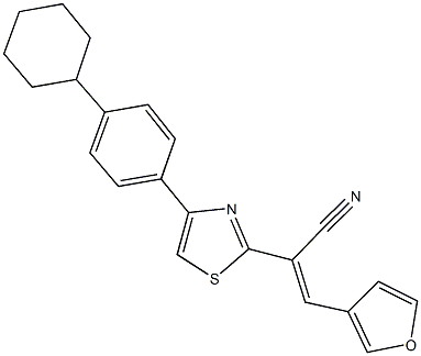 2-[4-(4-cyclohexylphenyl)-1,3-thiazol-2-yl]-3-(3-furyl)acrylonitrile Struktur