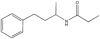 N-(1-methyl-3-phenylpropyl)propanamide Struktur