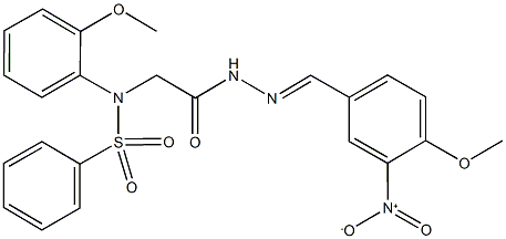 N-[2-(2-{3-nitro-4-methoxybenzylidene}hydrazino)-2-oxoethyl]-N-(2-methoxyphenyl)benzenesulfonamide Struktur