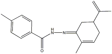 N'-(5-isopropenyl-2-methylcyclohex-2-en-1-ylidene)-4-methylbenzohydrazide Struktur