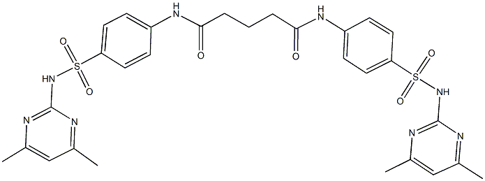 N~1~,N~5~-bis(4-{[(4,6-dimethyl-2-pyrimidinyl)amino]sulfonyl}phenyl)pentanediamide Struktur