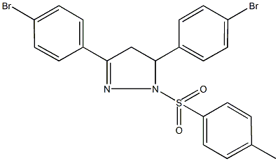 3,5-bis(4-bromophenyl)-1-[(4-methylphenyl)sulfonyl]-4,5-dihydro-1H-pyrazole Struktur