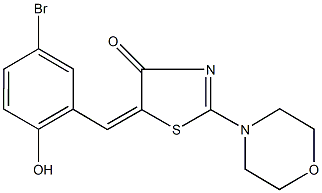 5-(5-bromo-2-hydroxybenzylidene)-2-(4-morpholinyl)-1,3-thiazol-4(5H)-one Struktur