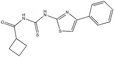 N-(cyclobutylcarbonyl)-N'-(4-phenyl-1,3-thiazol-2-yl)thiourea Struktur