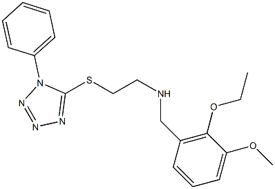 N-(2-ethoxy-3-methoxybenzyl)-N-{2-[(1-phenyl-1H-tetraazol-5-yl)sulfanyl]ethyl}amine Struktur