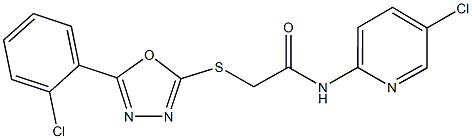 2-{[5-(2-chlorophenyl)-1,3,4-oxadiazol-2-yl]sulfanyl}-N-(5-chloro-2-pyridinyl)acetamide Struktur